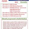 Kaposfő Község Önkormányzatának Decemberi programkínálata